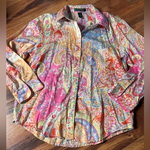 Ralph Lauren Multicolor Paisley Button Down Shirt